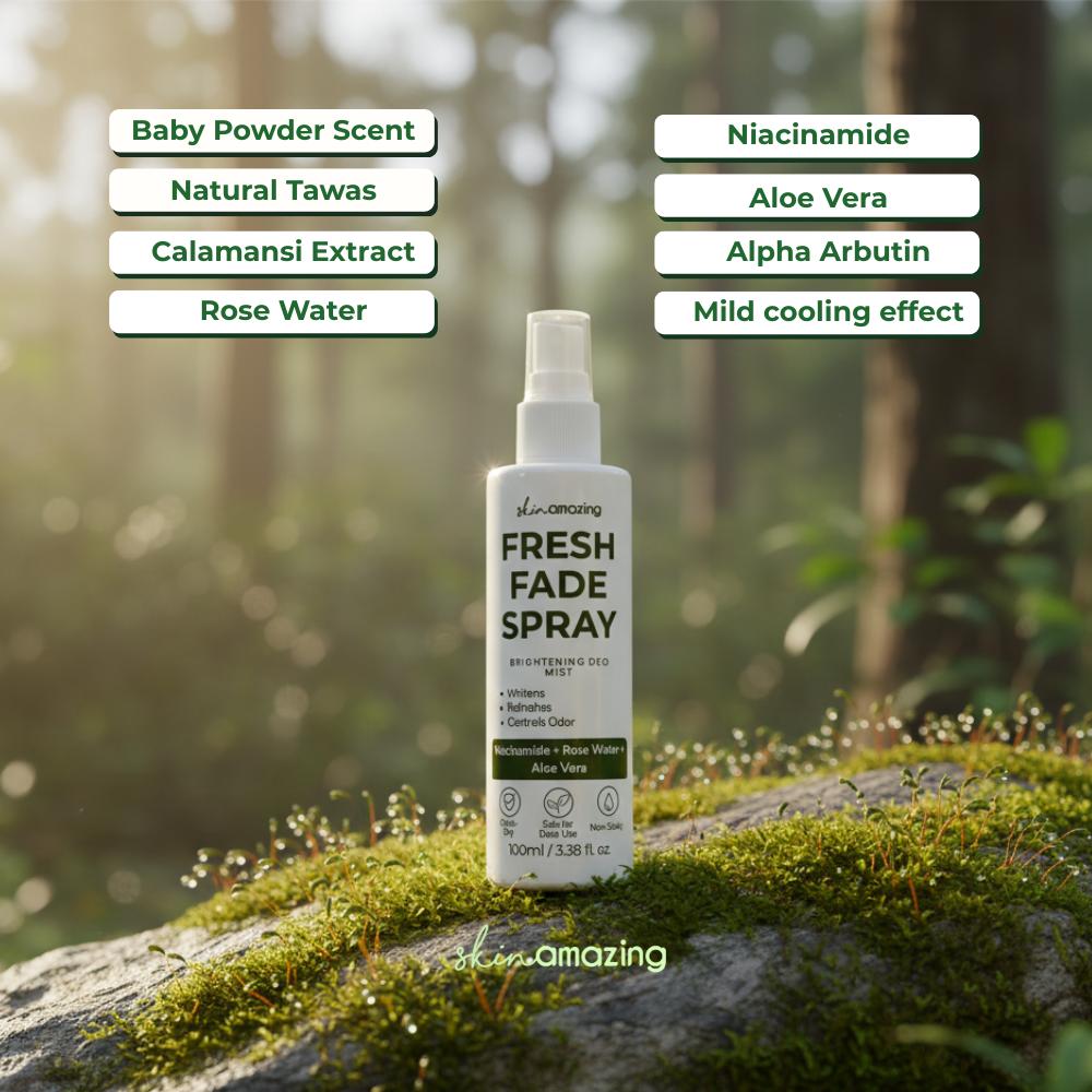 Skin Amazing Scented Fresh Fade Spray Underarm Deomist Control Odor Brightening Deo Mist + Rose Water