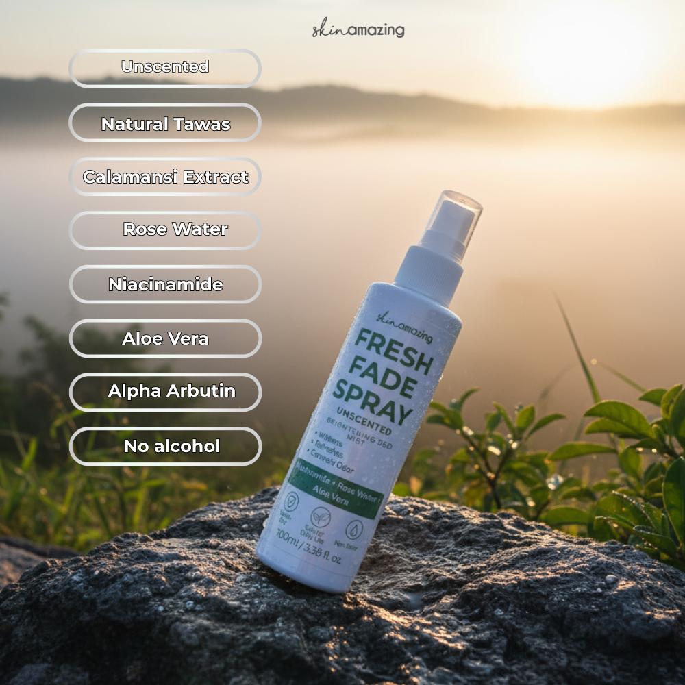 Skin Amazing Unscented Fresh Fade Spray   100ml  Underarm Deomist  Niacinamide Brightening Deodorant, Lightweight, and Controls Odor