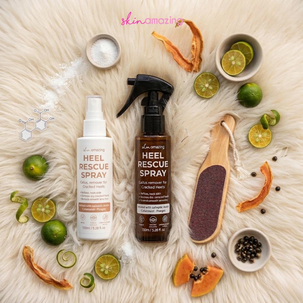 Skin Amazing Heel Rescue Spray – Callus Remover for Dry, Cracked Heels | Foot Care Spray Smooth Hydrating