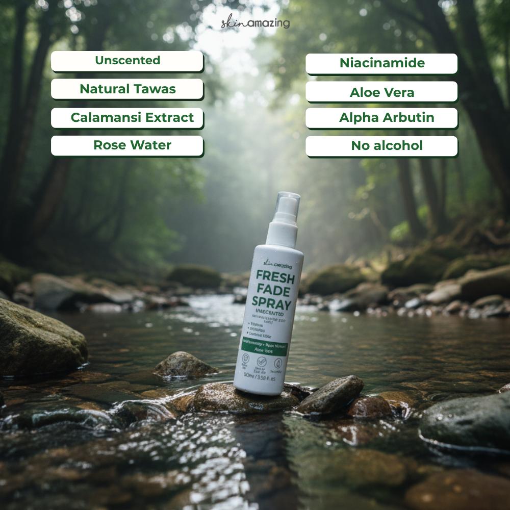 Skin Amazing Unscented Fresh Fade Spray   100ml  Underarm Deomist  Niacinamide Brightening Deodorant, Lightweight, and Controls Odor