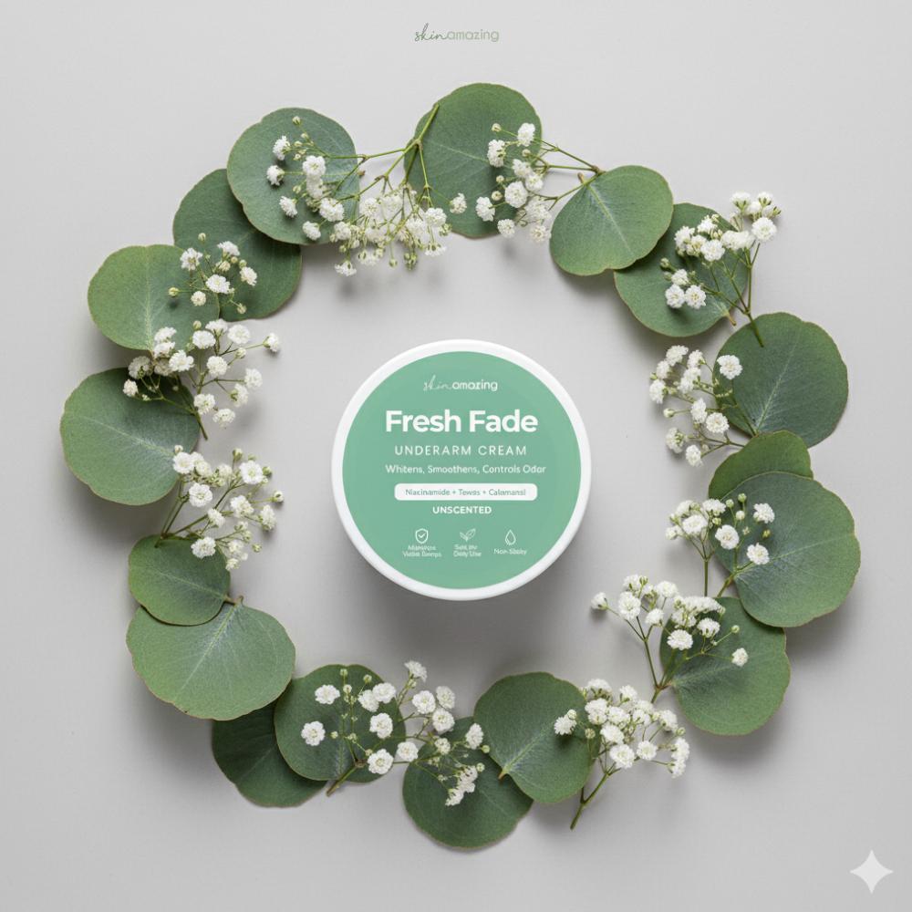 Skin Amazing Unscented Fresh Fade Underarm Cream Whitening Tawas Deodorants with Niacinamide and Calamansi Extract Non-sticky & Lightweight Tawas Deodorant Alternative Body Care Whitening