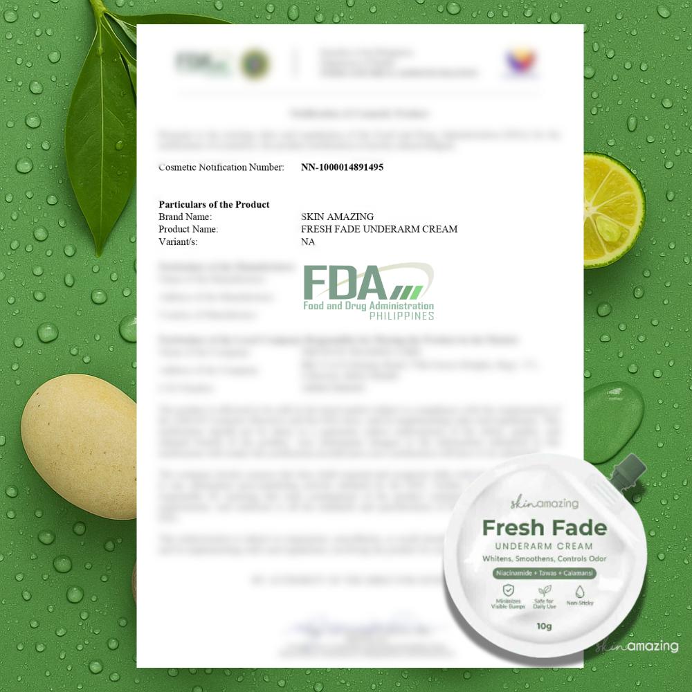 Skin Amazing Fresh Fade Underarm Cream with Niacinamide Tawas Calamansi Cream - 10g