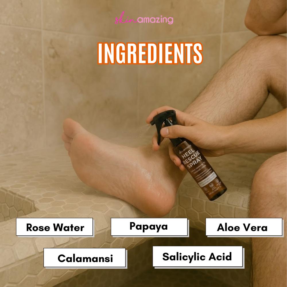 Skin Amazing Heel Rescue Spray – Callus Remover for Dry, Cracked Heels | Foot Care Spray Smooth Hydrating