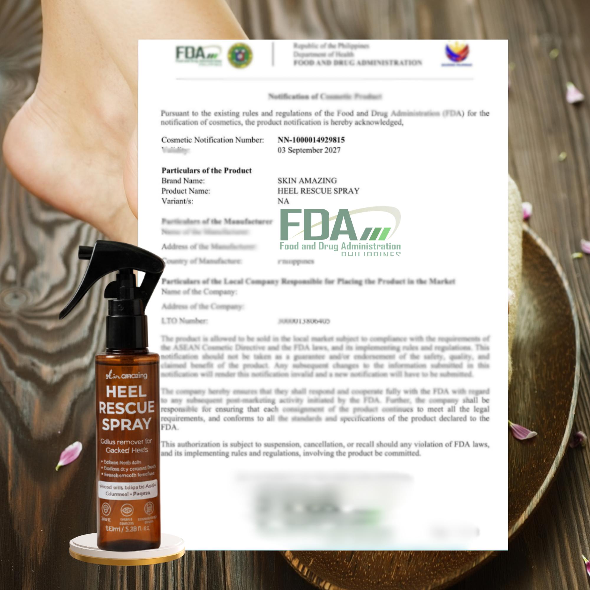 Skin Amazing Heel Rescue Spray – Callus Remover for Dry, Cracked Heels | Foot Care Spray Smooth Hydrating