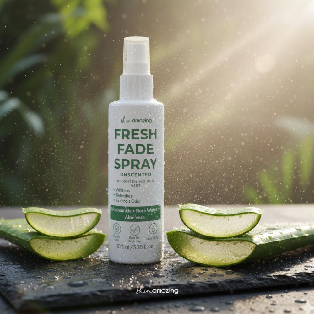 Skin Amazing Unscented Fresh Fade Spray   100ml  Underarm Deomist  Niacinamide Brightening Deodorant, Lightweight, and Controls Odor