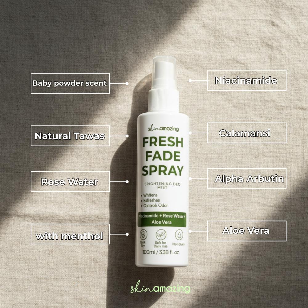 Skin Amazing Scented Fresh Fade Spray Underarm Deomist Control Odor Brightening Deo Mist + Rose Water