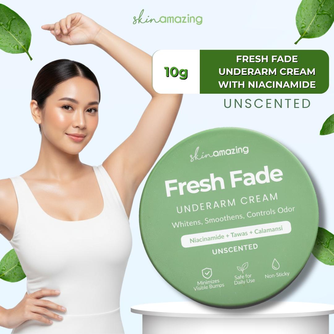 Skin Amazing Unscented Fresh Fade Underarm Cream Whitening Tawas Deodorants with Niacinamide and Calamansi Extract Non-sticky & Lightweight Tawas Deodorant Alternative Body Care Whitening