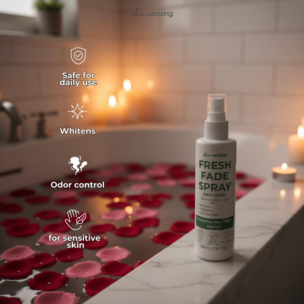Skin Amazing Unscented Fresh Fade Spray   100ml  Underarm Deomist  Niacinamide Brightening Deodorant, Lightweight, and Controls Odor
