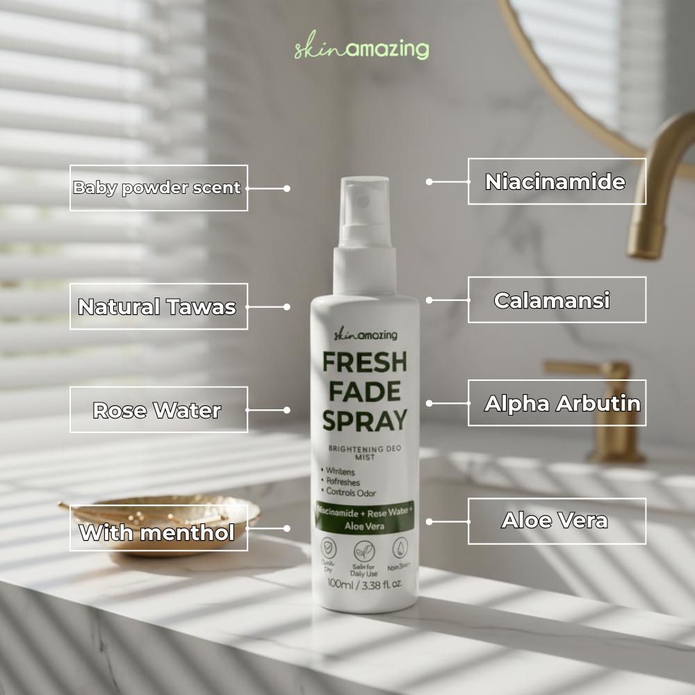 Skin Amazing Scented Fresh Fade Spray Underarm Deomist Control Odor Brightening Deo Mist + Rose Water